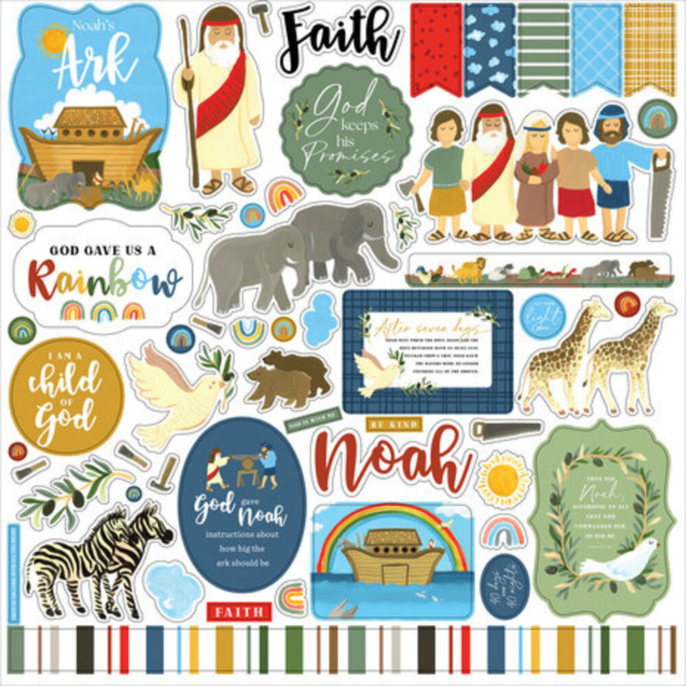 Echo Park Bible Stories: Noah's Ark 12x12 Inch Element Sticker (BSN315014) Echo Park Bible Stories: Noah's Ark 12x12 Inch Element Sticker (BSN315014)
