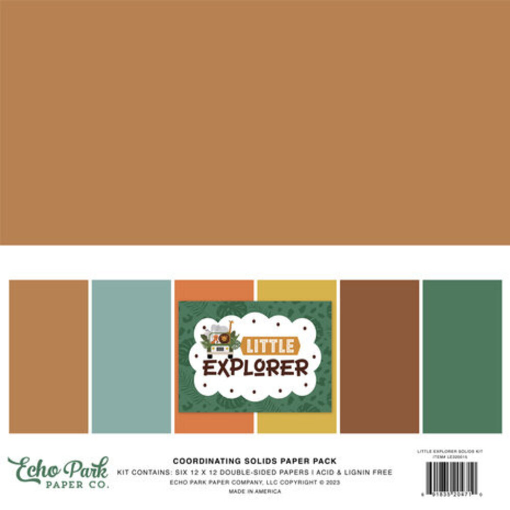 Echo Park Little Explorer 12x12 Inch Coordinating Solids Paper Pack (LE320015)
