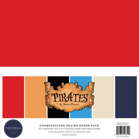 Carta Bella Pirates 12x12 Inch Coordinating Solids Paper Pack (CBPT318015) Carta Bella Pirates 12x12 Inch Coordinating Solids Paper Pack (CBPT318015)