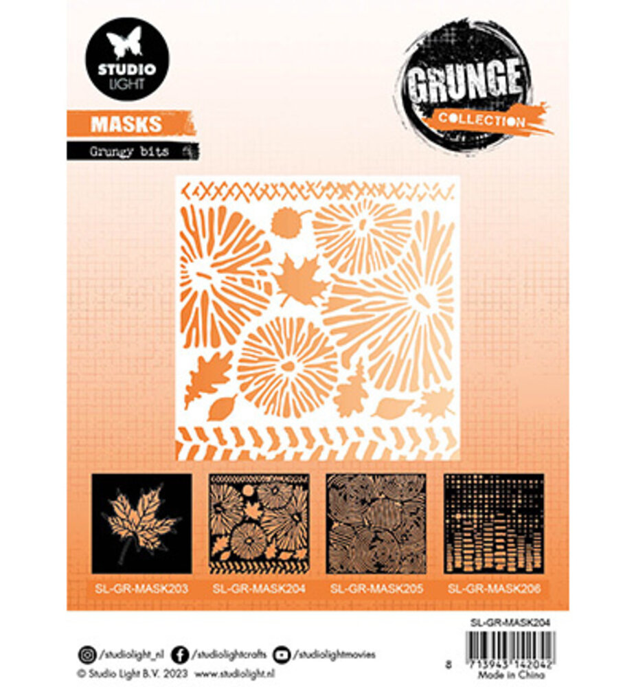Studio Light Grunge Grungy Bits 6x6 Inch Masking Stencil (SL-GR-MASK204)