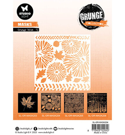 Studio Light Grunge Grungy Bits 6x6 Inch Masking Stencil (SL-GR-MASK204)