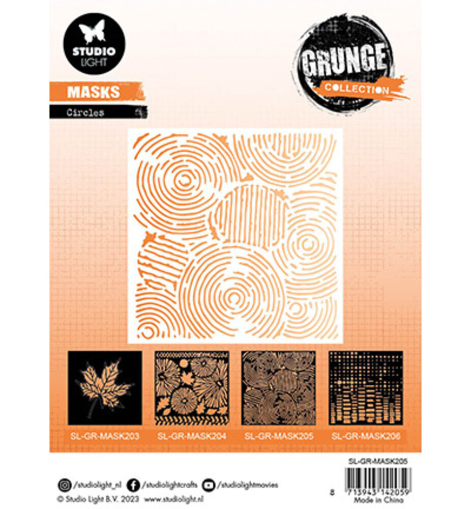 Studio Light Grunge Circles 6x6 Inch Masking Stencil (SL-GR-MASK205)