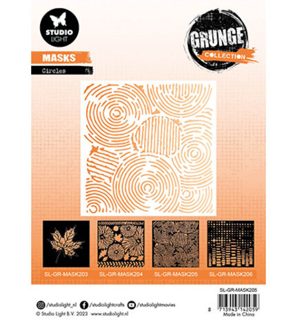 Studio Light Grunge Circles 6x6 Inch Masking Stencil (SL-GR-MASK205)