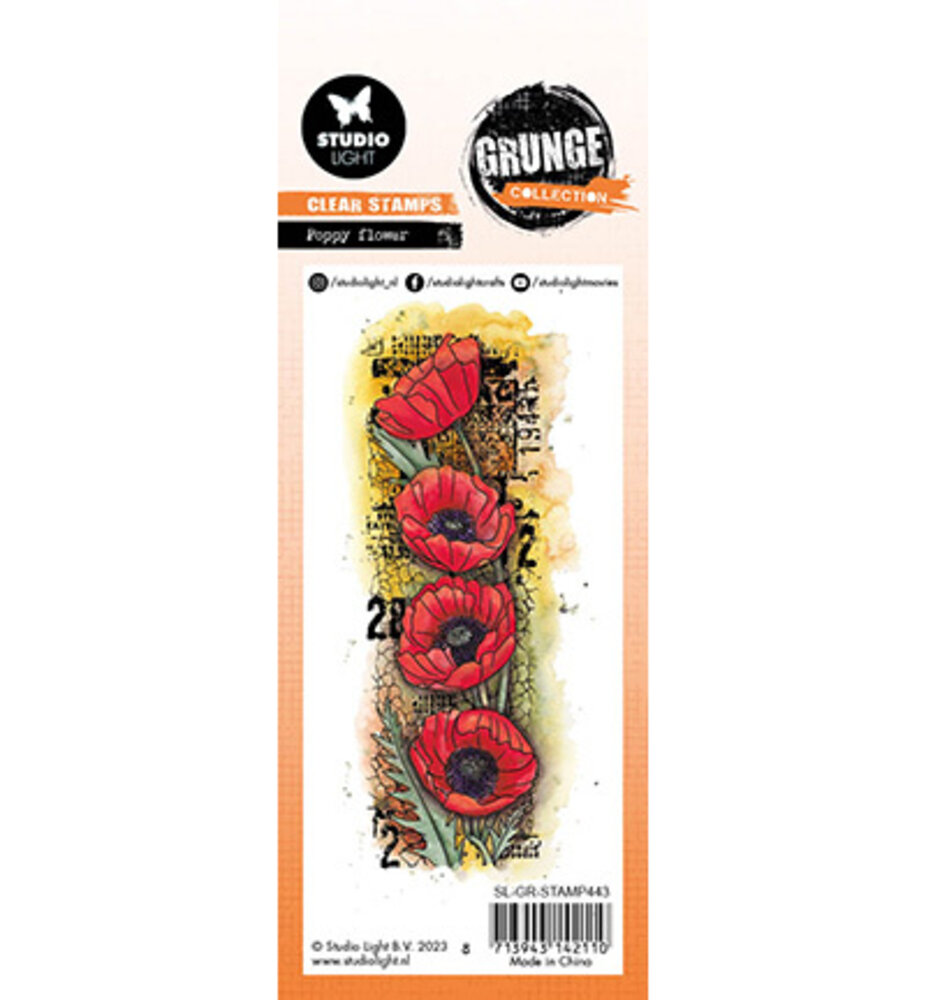 Studio Light Grunge Clear Stamps Poppy Flower (SL-GR-STAMP443)