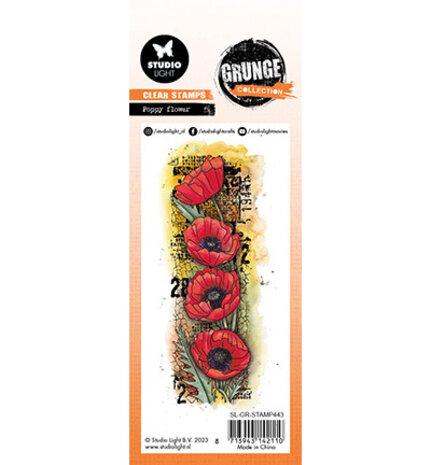 Studio Light Grunge Clear Stamps Poppy Flower (SL-GR-STAMP443)