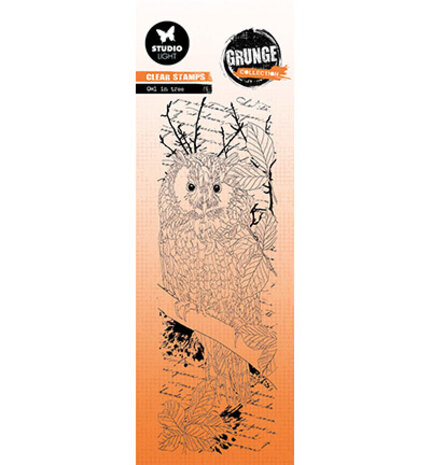 Studio Light Grunge Clear Stamps Owl in Tree (SL-GR-STAMP447)