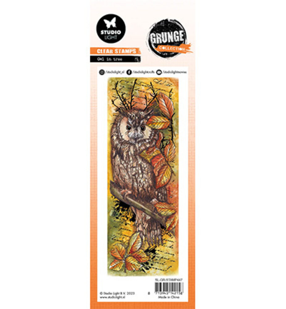 Studio Light Grunge Clear Stamps Owl in Tree (SL-GR-STAMP447)
