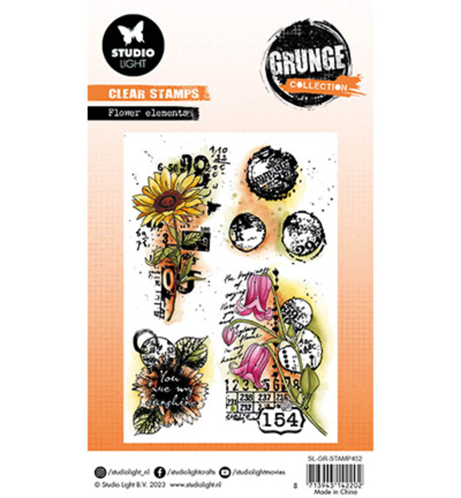 Studio Light Grunge Clear Stamps Flower Elements (SL-GR-STAMP452)