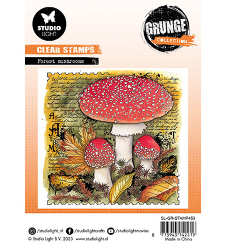 Studio Light Grunge Clear Stamps Forrest Mushrooms (SL-GR-STAMP453)