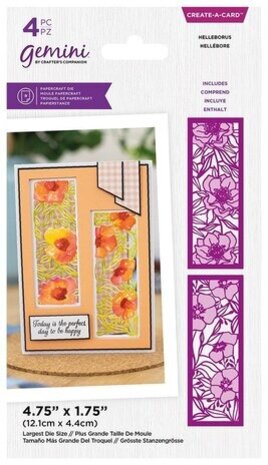Gemini Floral Panel Helleborus Create-a-Card Dies (GEM-MD-CAD-FP-HEUS)