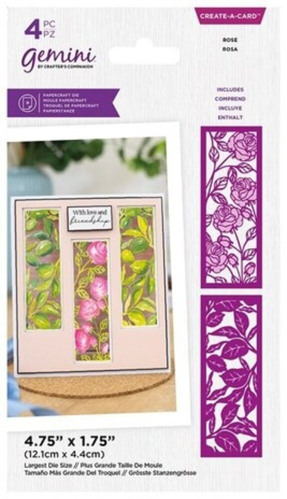 Gemini Floral Panel Rose Create-a-Card Dies (GEM-MD-CAD-FP-ROSE)