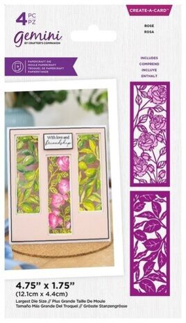 Gemini Floral Panel Rose Create-a-Card Dies (GEM-MD-CAD-FP-ROSE)