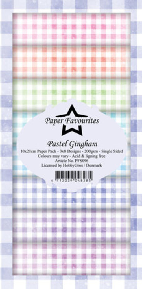 Paper Favourites Pastel Gingham Slimline Paper Pack (PFS096)