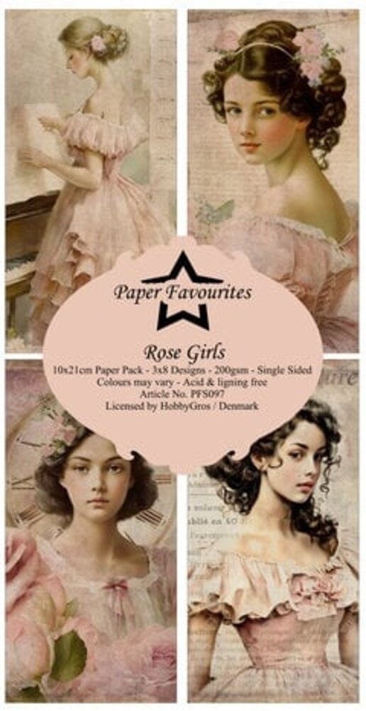 Paper Favourites Rose Girls Slimline Paper Pack (PFS097) Paper Favourites Rose Girls Slimline Paper Pack (PFS097)