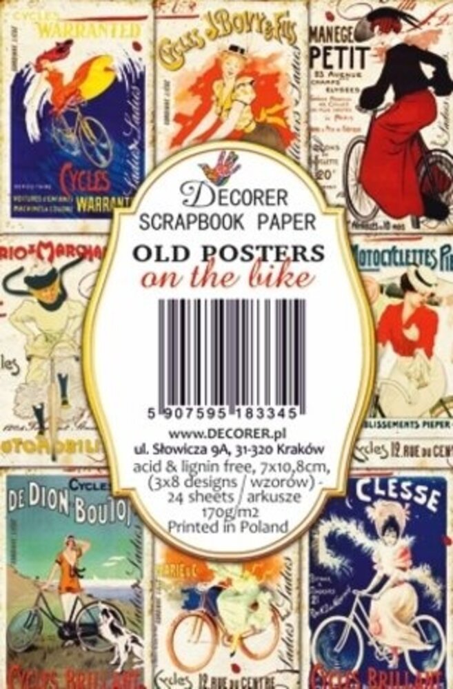 Decorer Old Posters On the Bike Paper Pack (7x10,8cm) (DECOR-M127)