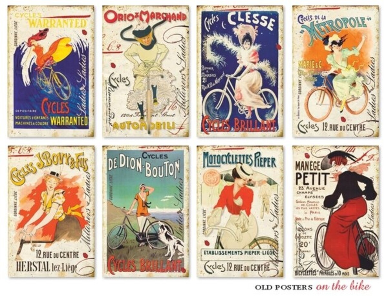 Decorer Old Posters On the Bike Paper Pack (7x10,8cm) (DECOR-M127)