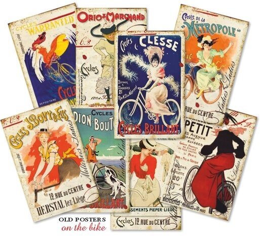 Decorer Old Posters On the Bike Paper Pack (7x10,8cm) (DECOR-M127)
