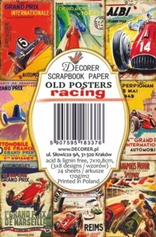 Decorer Old Posters Racing Paper Pack (7x10,8cm) (DECOR-M128) Decorer Old Posters Racing Paper Pack (7x10,8cm) (DECOR-M128)