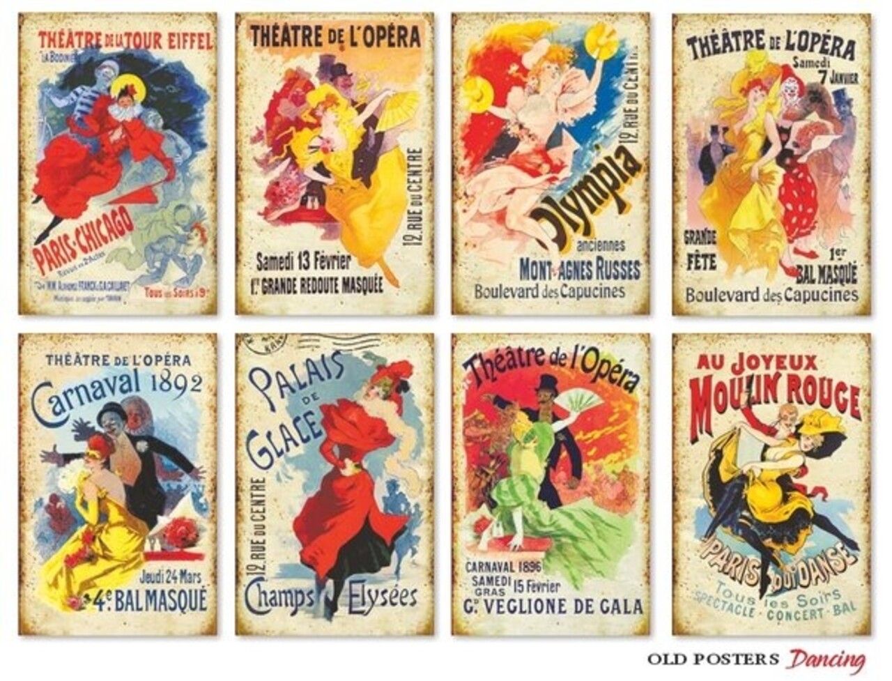 Decorer Old Posters Dancing Paper Pack (7x10,8cm) (DECOR-M129) Decorer Old Posters Dancing Paper Pack (7x10,8cm) (DECOR-M129)