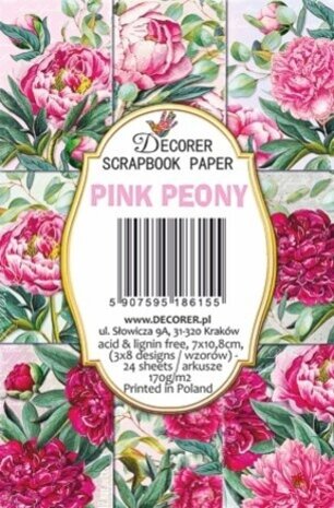 Decorer Pink Peony Paper Pack (7x10,8cm) (DECOR-M132) Decorer Pink Peony Paper Pack (7x10,8cm) (DECOR-M132)