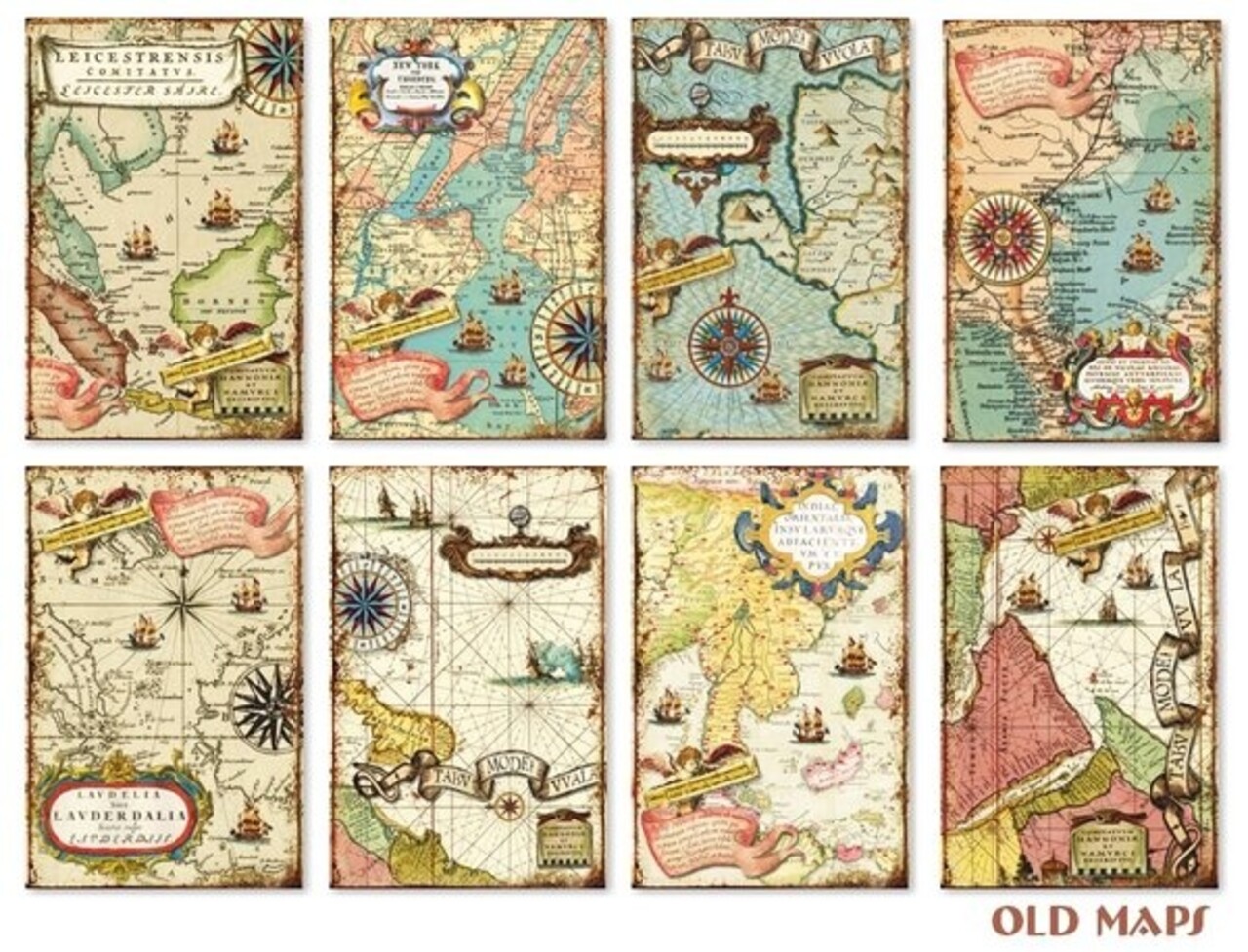 Decorer Old Maps Paper Pack (7x10,8cm) (DECOR-M133) Decorer Old Maps Paper Pack (7x10,8cm) (DECOR-M133)