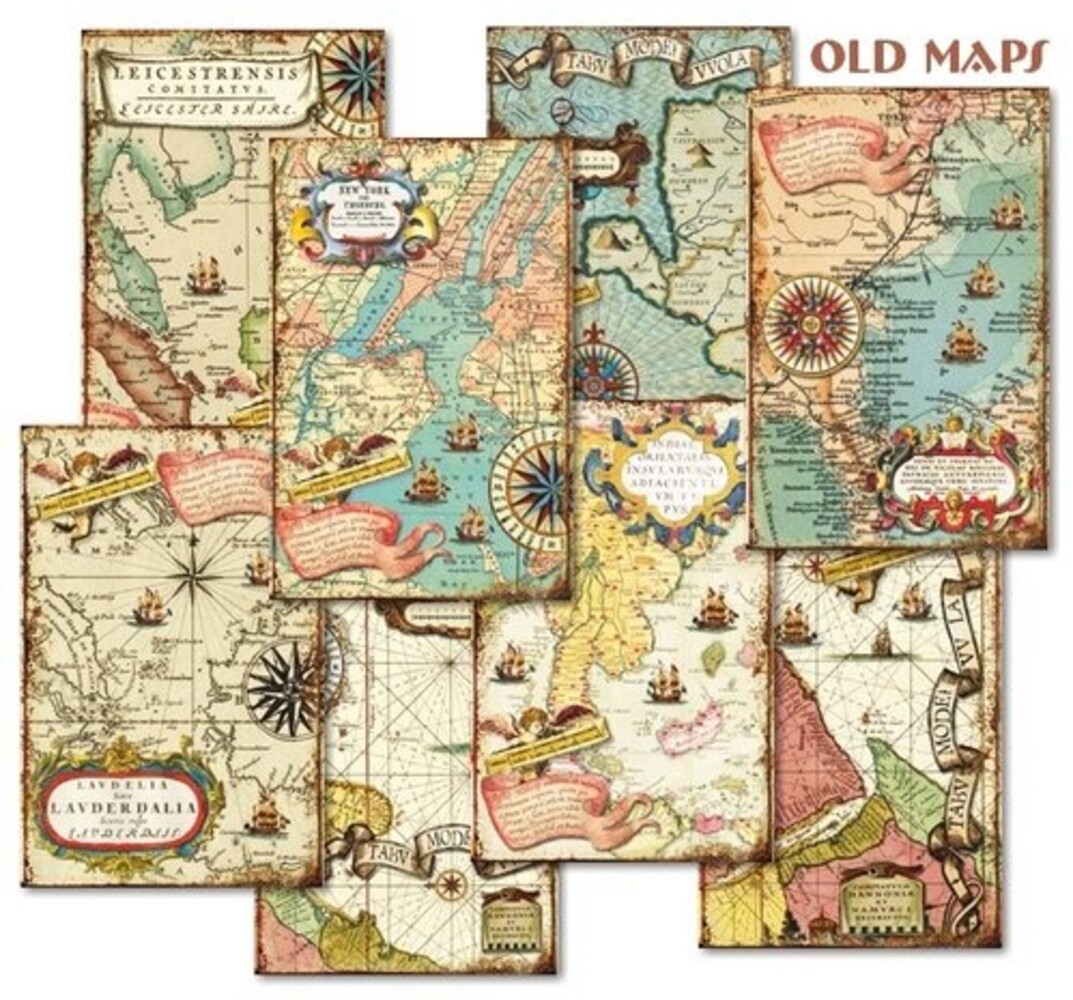 Decorer Old Maps Paper Pack (7x10,8cm) (DECOR-M133) Decorer Old Maps Paper Pack (7x10,8cm) (DECOR-M133)