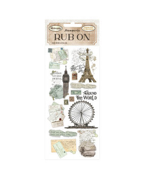 Stamperia Around the World Rub-On 4x8,5 Inch Monuments (DFLRB33)