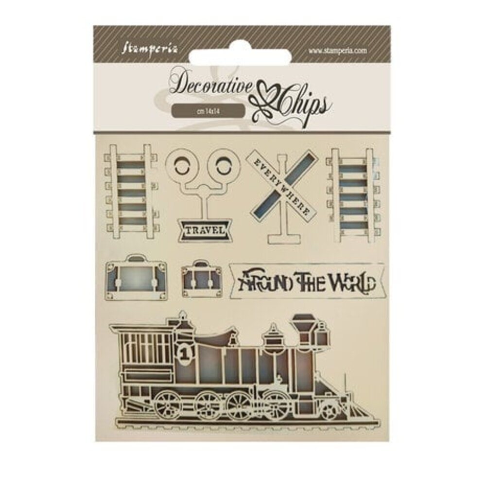 Stamperia Around the World Decorative Chips Train (SCB171) Stamperia Around the World Decorative Chips Train (SCB171)