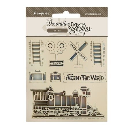 Stamperia Around the World Decorative Chips Train (SCB171) Stamperia Around the World Decorative Chips Train (SCB171)