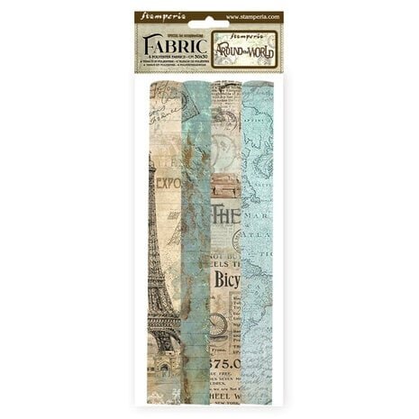 Stamperia Around the World 12x12 Inch Fabric Sheets (SBPLT14) Stamperia Around the World 12x12 Inch Fabric Sheets (SBPLT14)