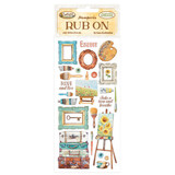 Stamperia Sunflower Art Rub-On 4x8,5 Inch Brushes and Frames (DFLRB31)