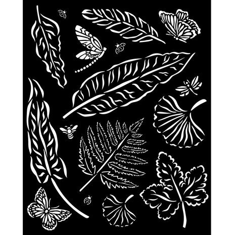 Stamperia Sunflower Art Thick Stencil 20x25cm Leaves (KSTD138)