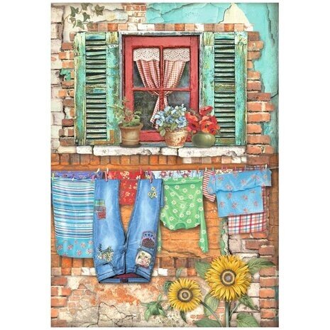 Stamperia Sunflower Art Window Rice Paper A4 (DFSA4768) Stamperia Sunflower Art Window Rice Paper A4 (DFSA4768)