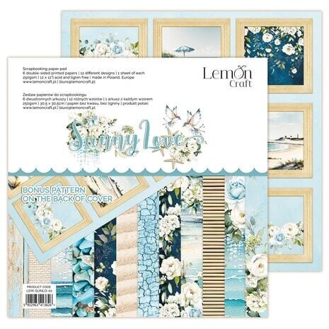LemonCraft Sunny Love 12x12 Inch Paper Pad (LEM-SUNLO-01)