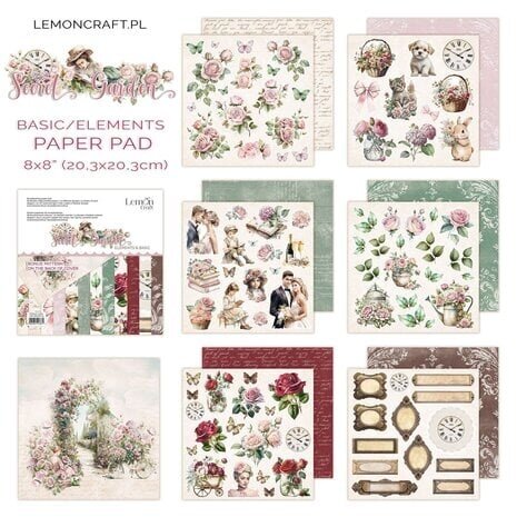 LemonCraft Secret Garden 8x8 Inch Elements & Basic Paper Pad (LEM-SEGAR-03) LemonCraft Secret Garden 8x8 Inch Elements & Basic Paper Pad (LEM-SEGAR-03)