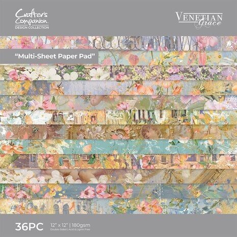 Crafter's Companion Venetian Grace 12x12 Inch Paper Pad (VEG-PAD12)