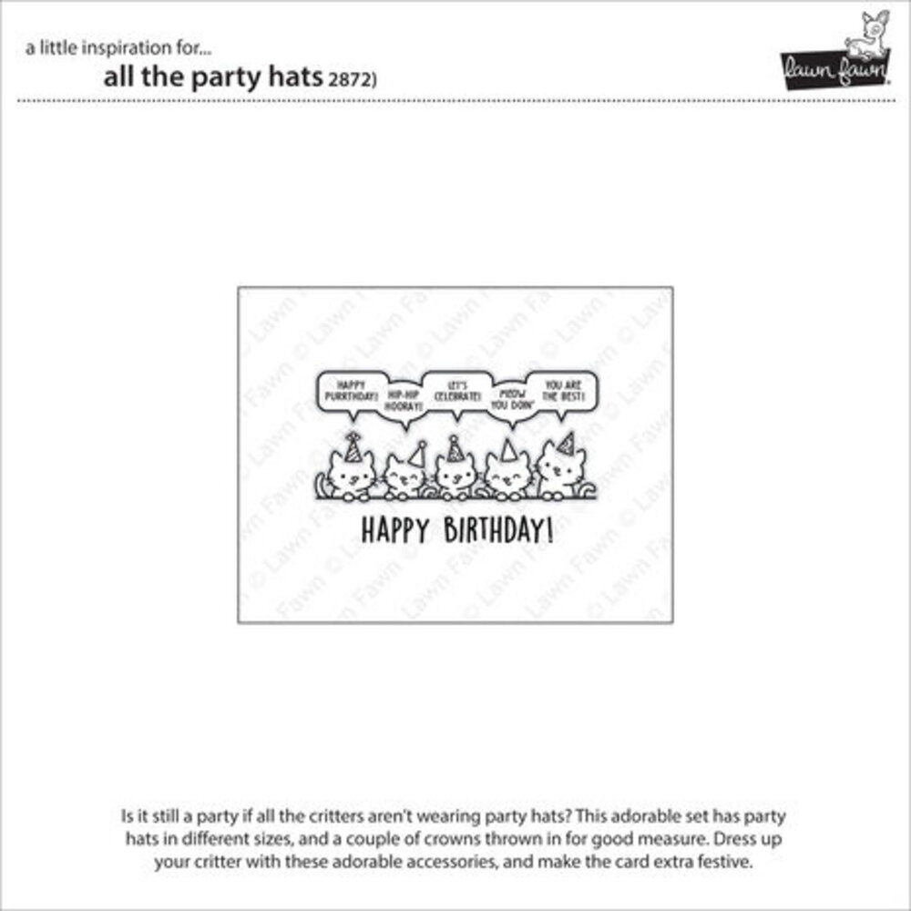 Lawn Fawn All The Party Hats Clear Stamps (LF2872)