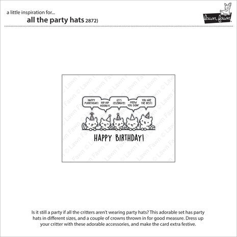 Lawn Fawn All The Party Hats Clear Stamps (LF2872)