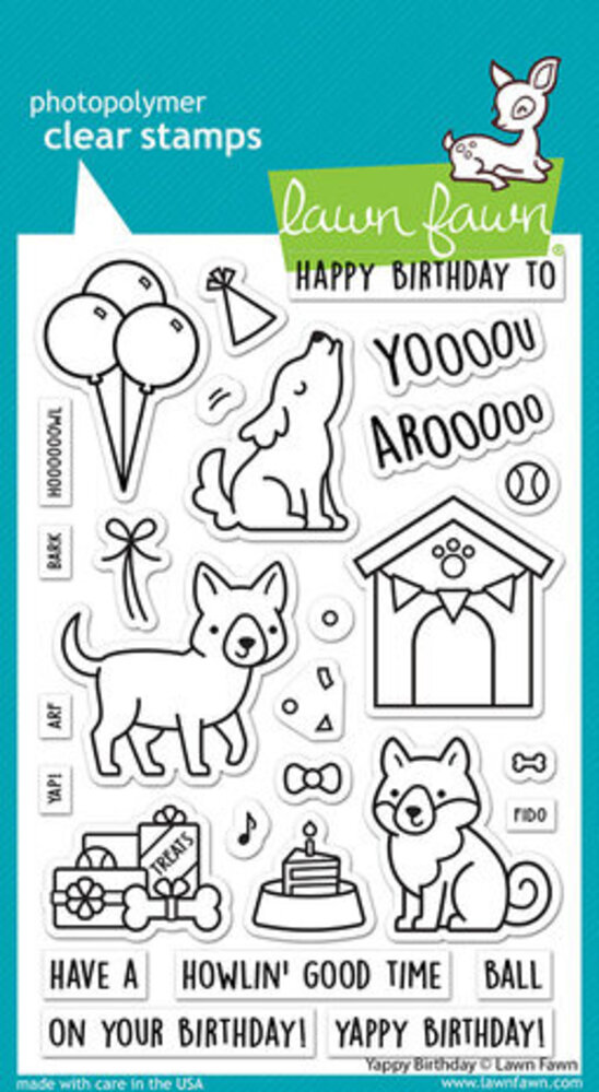 Lawn Fawn Yappy Birthday Clear Stamps (LF3158) Lawn Fawn Yappy Birthday Clear Stamps (LF3158)