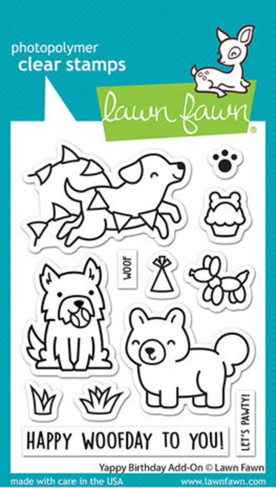 Lawn Fawn Yappy Birthday Add-On Clear Stamps (LF3160) Lawn Fawn Yappy Birthday Add-On Clear Stamps (LF3160)