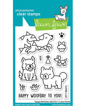 Lawn Fawn Yappy Birthday Add-On Clear Stamps (LF3160) Lawn Fawn Yappy Birthday Add-On Clear Stamps (LF3160)