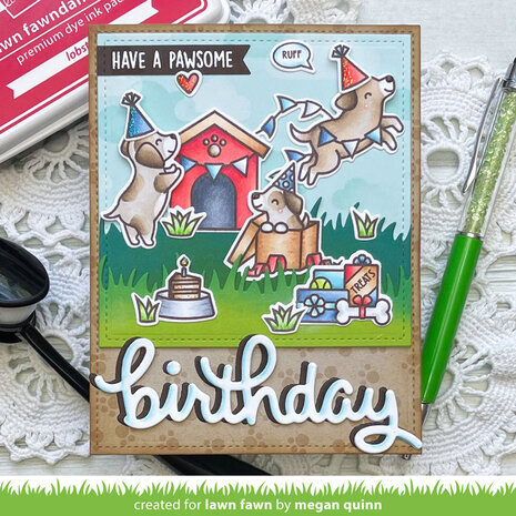 Lawn Fawn Pawsome Birthday Clear Stamps (LF3162) Lawn Fawn Pawsome Birthday Clear Stamps (LF3162)