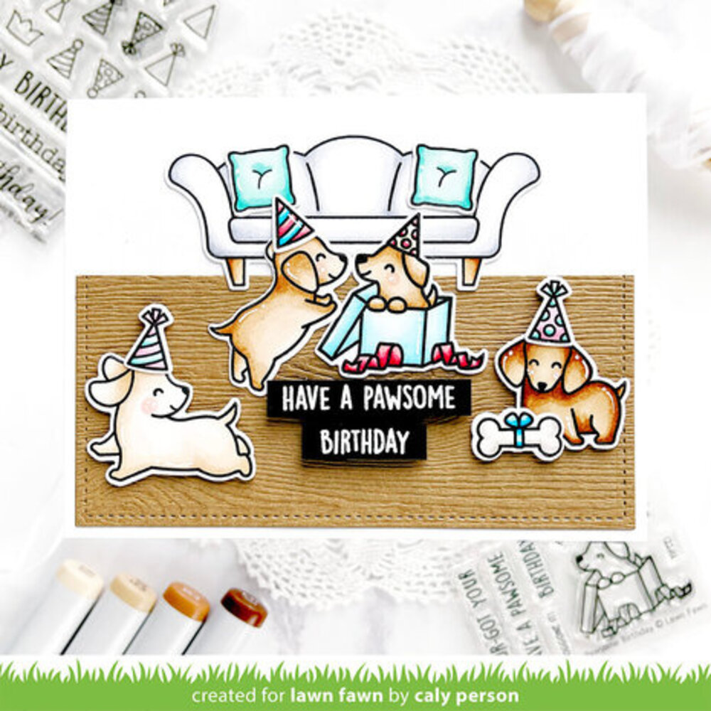 Lawn Fawn Pawsome Birthday Clear Stamps (LF3162) Lawn Fawn Pawsome Birthday Clear Stamps (LF3162)