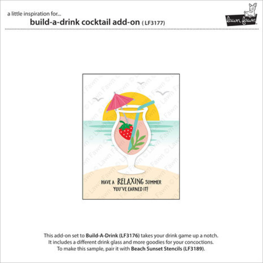 Lawn Fawn Build-A-Drink Cocktail Add-On Dies (LF3177) Lawn Fawn Build-A-Drink Cocktail Add-On Dies (LF3177)