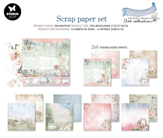Studio Light Romantic Moments 12x12 Inch Scrap Paper (JMA-RM-PS32) Studio Light Romantic Moments 12x12 Inch Scrap Paper (JMA-RM-PS32)