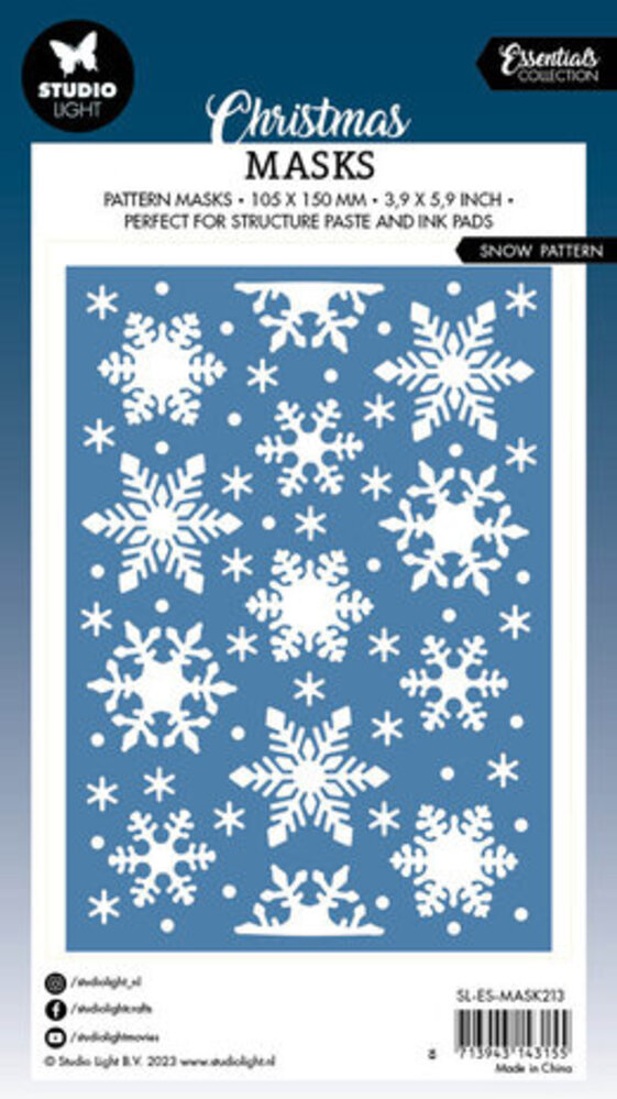 Studio Light Christmas Essentials Snow Pattern Masking Stencil (SL-ES-MASK213) Studio Light Christmas Essentials Snow Pattern Masking Stencil (SL-ES-MASK213)
