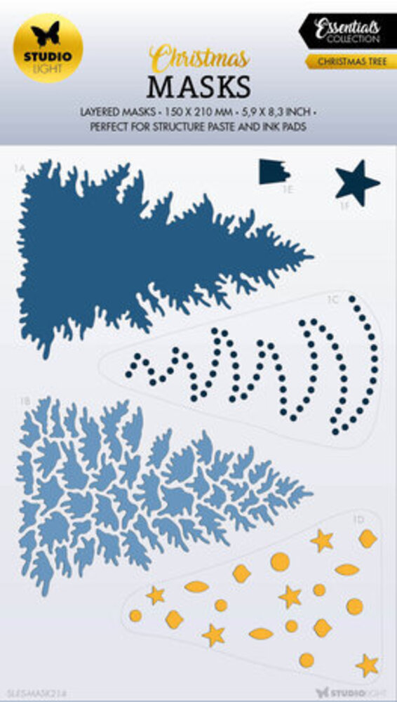 Studio Light Christmas Essentials Christmas Tree A5 Masking Stencil (SL-ES-MASK214) Studio Light Christmas Essentials Christmas Tree A5 Masking Stencil (SL-ES-MASK214)