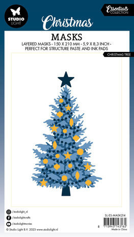 Studio Light Christmas Essentials Christmas Tree A5 Masking Stencil (SL-ES-MASK214) Studio Light Christmas Essentials Christmas Tree A5 Masking Stencil (SL-ES-MASK214)