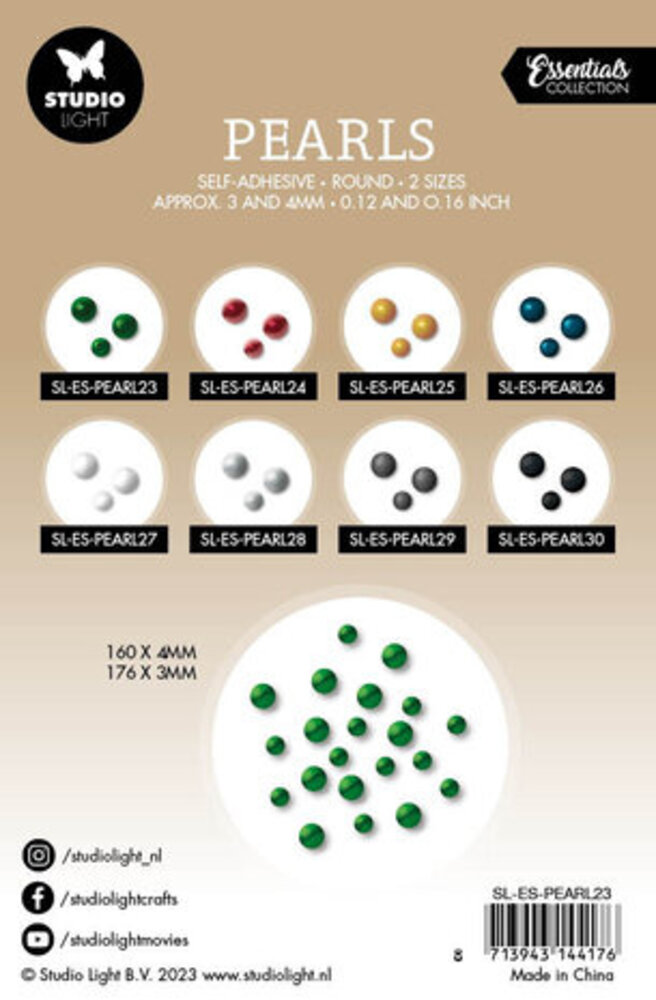 Studio Light Essentials Self-Adhesive Pearls Green (SL-ES-PEARL23)