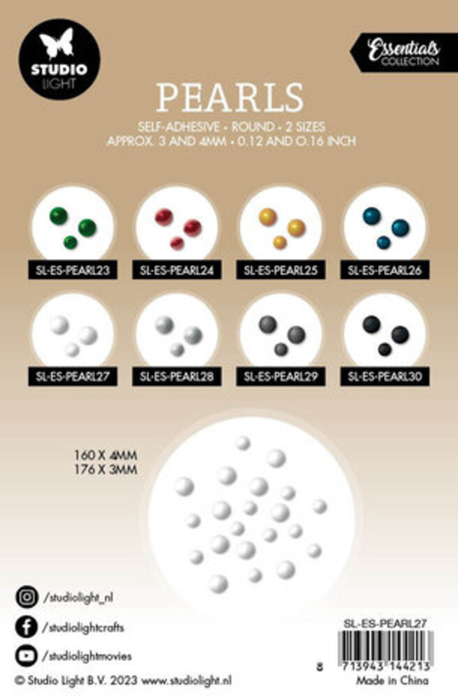 Studio Light Essentials Self-Adhesive Pearls White (SL-ES-PEARL27) Studio Light Essentials Self-Adhesive Pearls White (SL-ES-PEARL27)